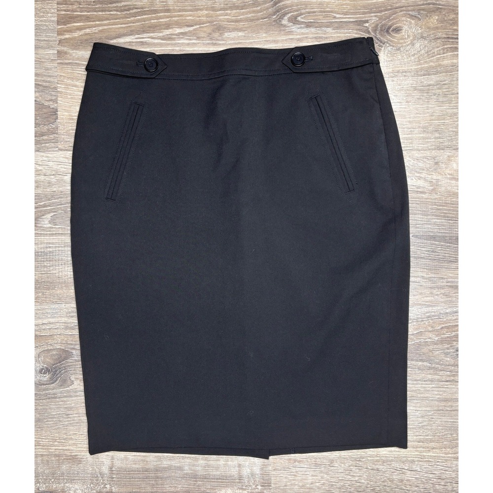 Ann Taylor Loft Black‎ Pencil Skirt Size 8 Career Business Casual Knee Length